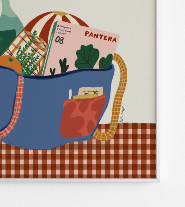 Lámina con ilustración de la colección pícnic en tanaño 30x40