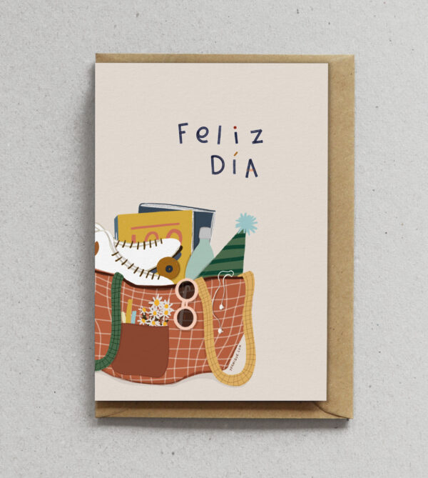 Tarjeta Feliz Día con patines