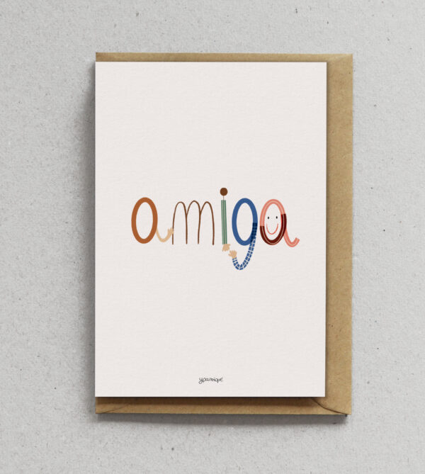 Tarjeta amiga con un nuevo diseño